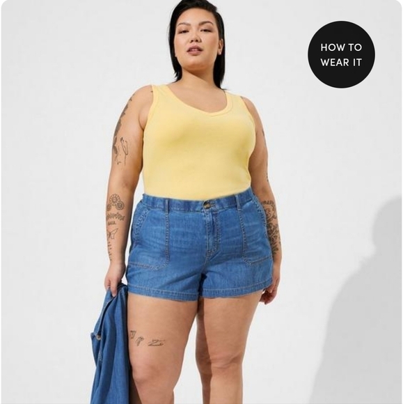 torrid 3.5 in inch relaxed utility lightweight mid-rise short size 14 - Picture 1 of 8